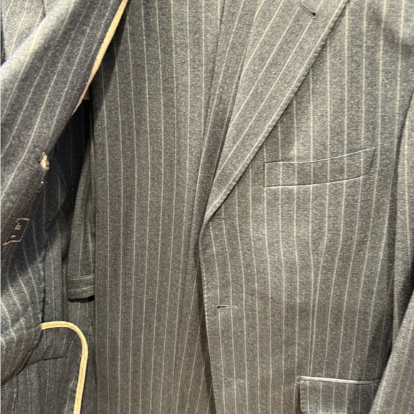 Italian blue/charcoal pin unconstructed wool clean - Picture 10 of 15